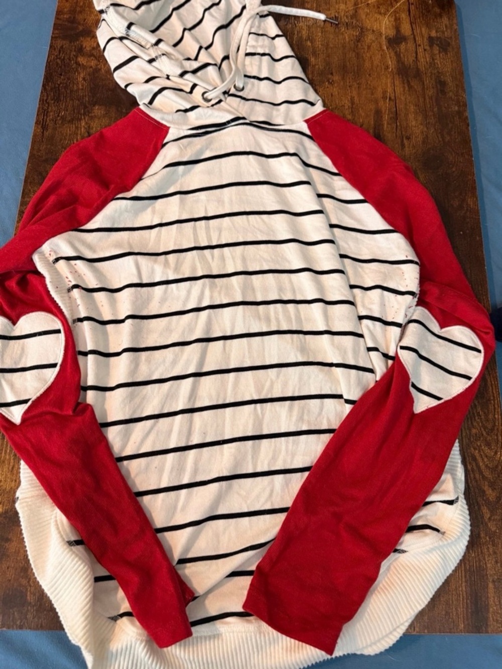 Maurices White Top with Black Stripes